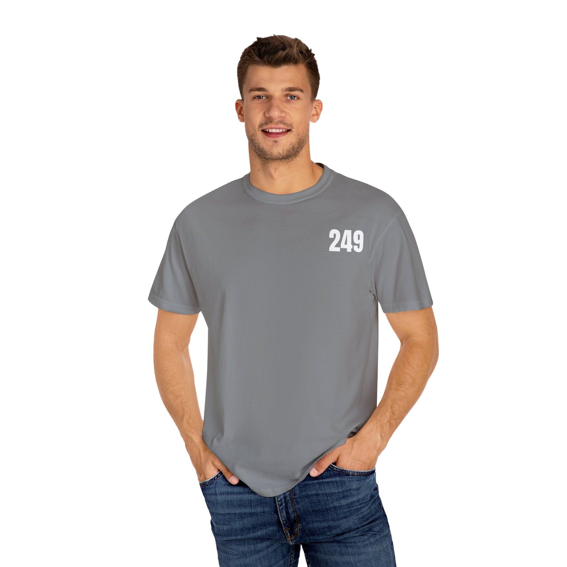 USA 249 Year Unisex Garment-Dyed T-shirt, Patriotic Tee, America Birthday Shirt, Red White Blue, Independence Day Top