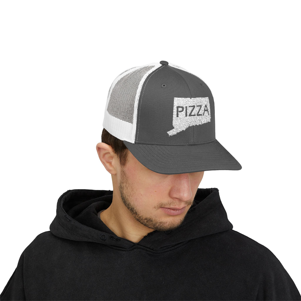 Connecticut Pizza State Snapback Trucker Cap, Hat for Pizza Lovers, Adjustable Baseball Cap, Foodie Gift, State Pride Clothing