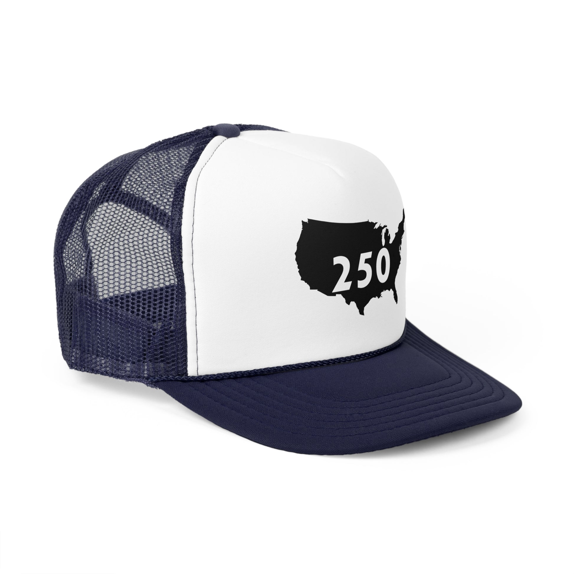 USA 250 Trucker Cap | Vintage Outdoor Hat, Gift for Road Trips, Casual Wear, Summer Fashion, Adventure Gear