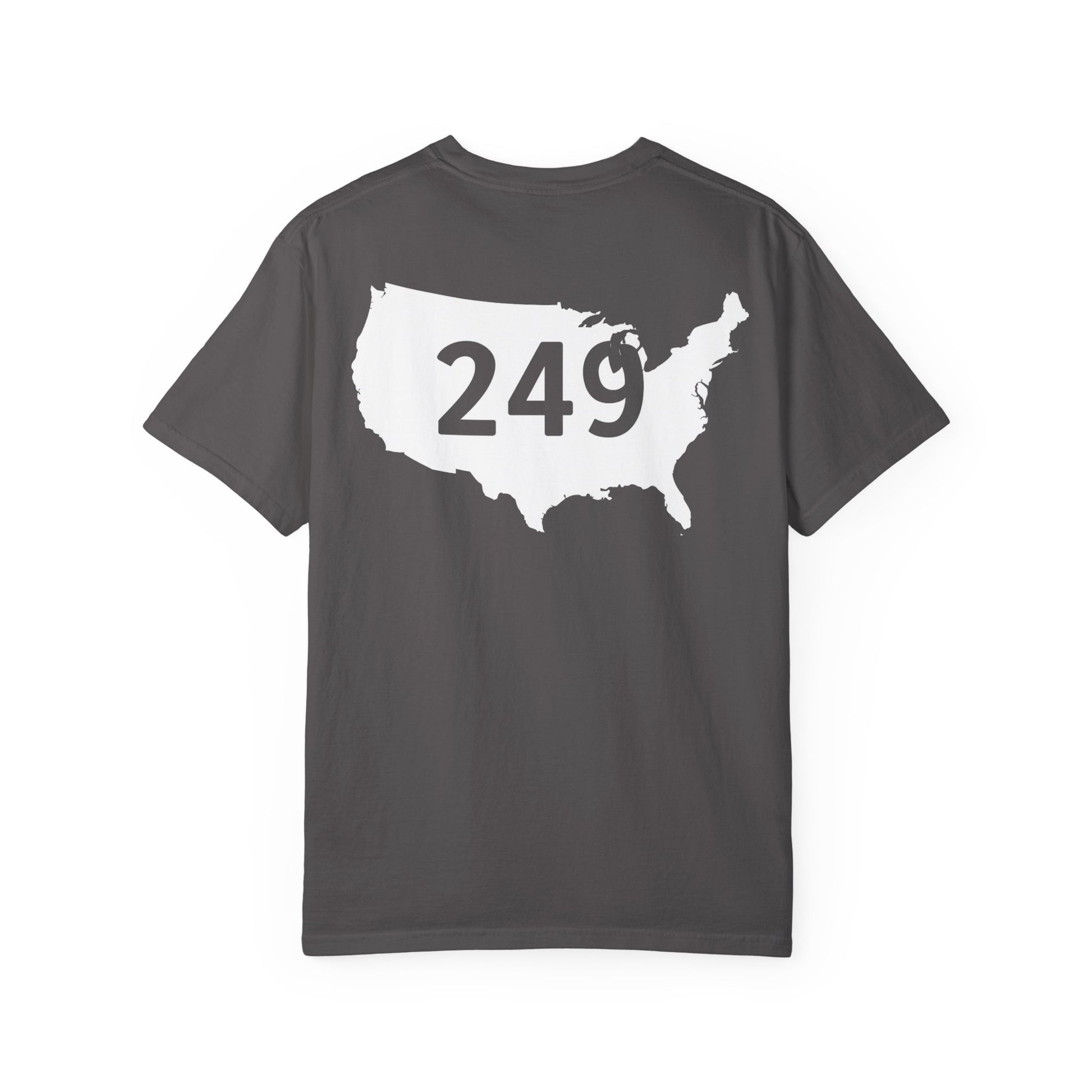 USA 249 Year Unisex Garment-Dyed T-shirt, Patriotic Tee, America Birthday Shirt, Red White Blue, Independence Day Top