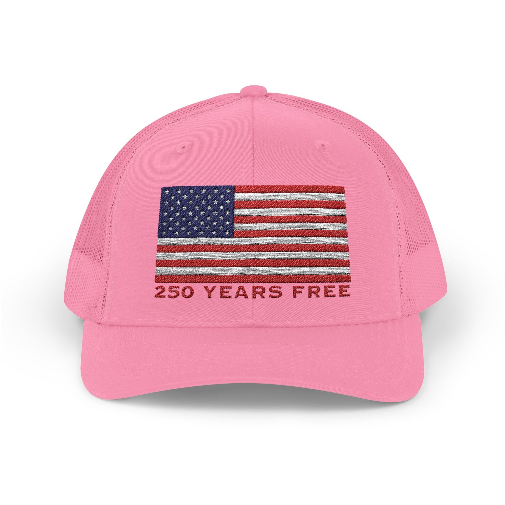 250 USA Patriotic Snapback Trucker Cap | American Flag Hat for Summer, 4th of July, BBQs, Outdoors | USA Stars and Stripes Design