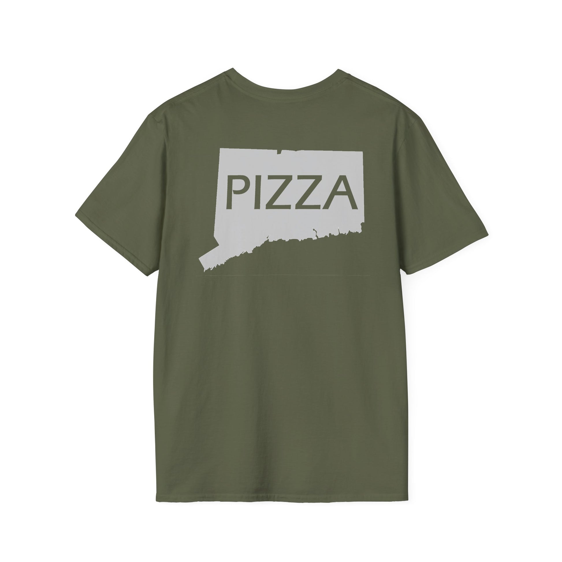Connecticut Pizza State Unisex Softstyle T-Shirt, Foodie Tee, Pizza Lover Gift, CT Pride Shirt, Pizza Party Apparel