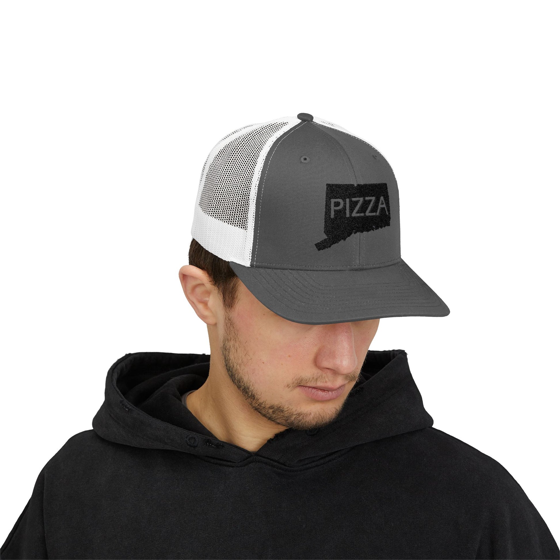 Connecticut Pizza State Snapback Cap - Foodie Gift, Adjustable Hat, Pizza Lover, State Pride, Trucker Hat