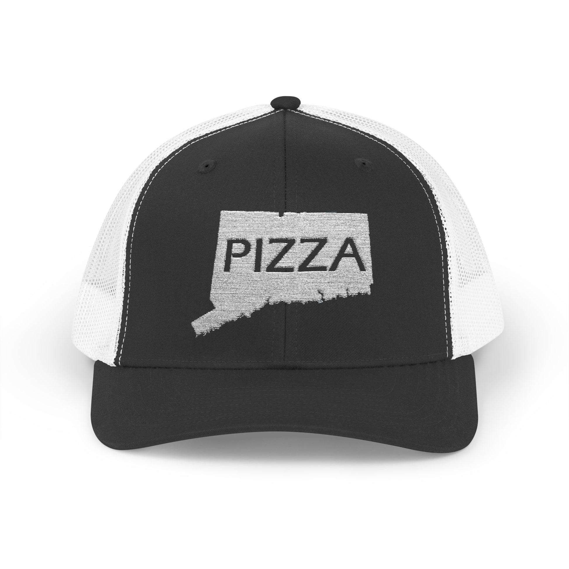 Connecticut Pizza State Snapback Trucker Cap, Hat for Pizza Lovers, Adjustable Baseball Cap, Foodie Gift, State Pride Clothing