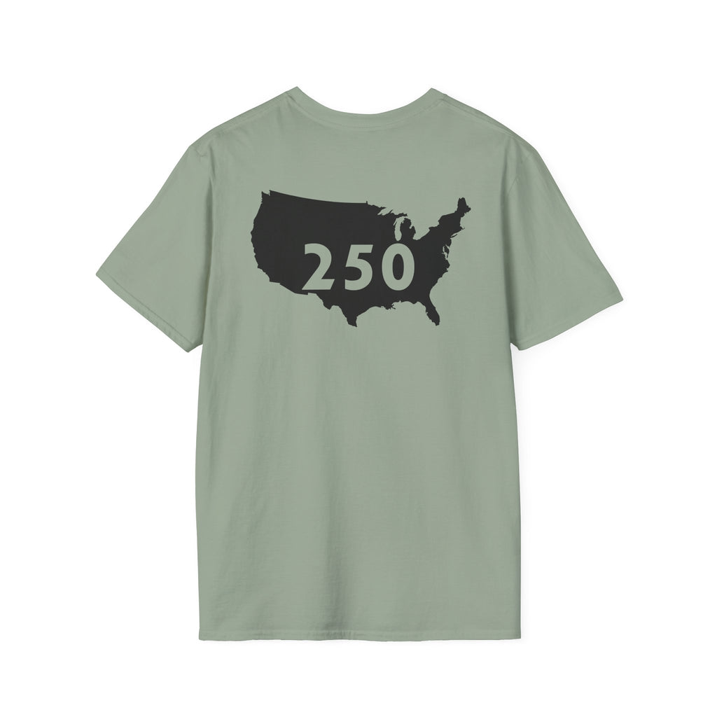 250 Year USA Unisex Softstyle T-Shirt, Patriotic Fourth of July Tee, American History Shirt, Independence Day Top, Retro