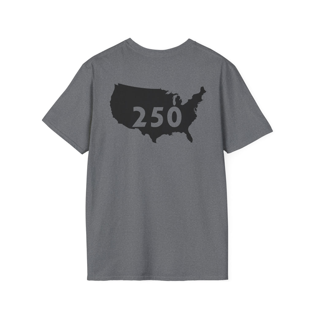 250 Year USA Unisex Softstyle T-Shirt, Patriotic Fourth of July Tee, American History Shirt, Independence Day Top, Retro