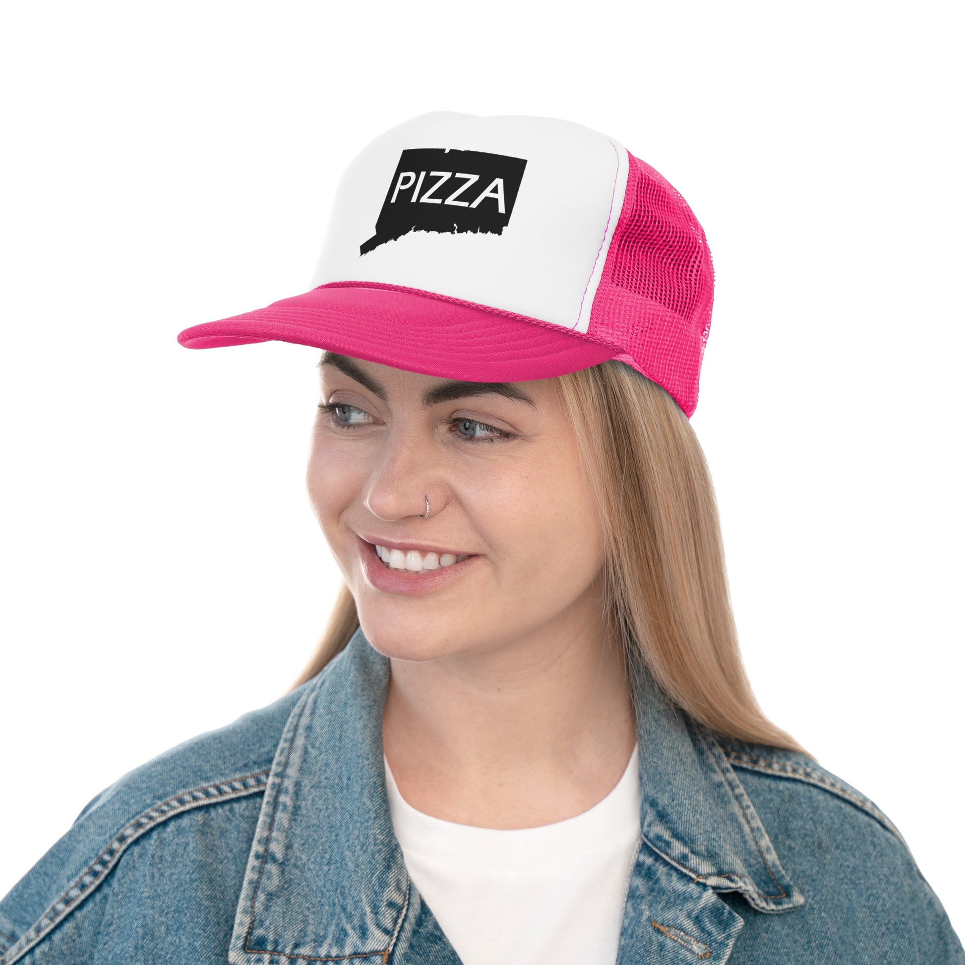 Connecticut Pizza State Trucker Caps - Pizza Lover Hat, CT Foodie Gift, Pizza Party Cap, State Pride Baseball Cap, Food Truck Accessories