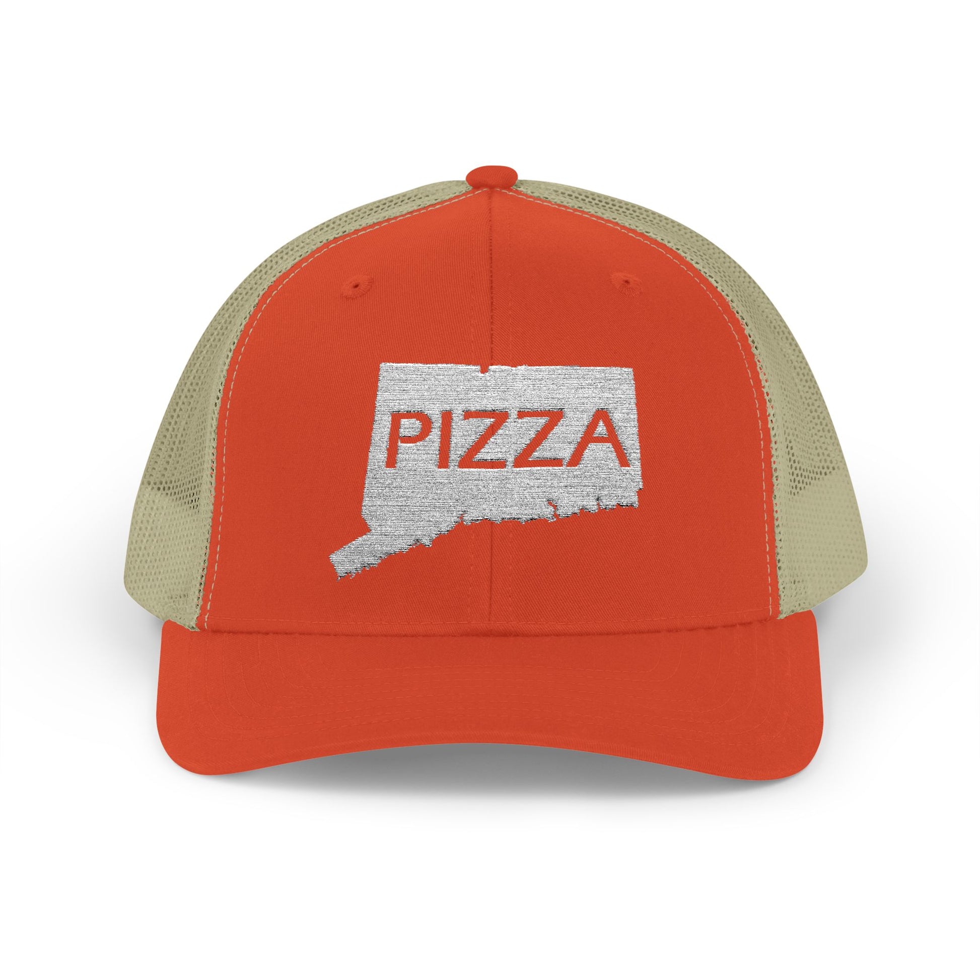 Connecticut Pizza State Snapback Trucker Cap, Hat for Pizza Lovers, Adjustable Baseball Cap, Foodie Gift, State Pride Clothing