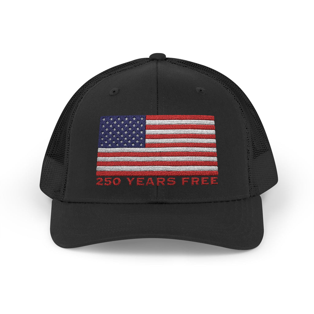 250 USA Patriotic Snapback Trucker Cap | American Flag Hat for Summer, 4th of July, BBQs, Outdoors | USA Stars and Stripes Design