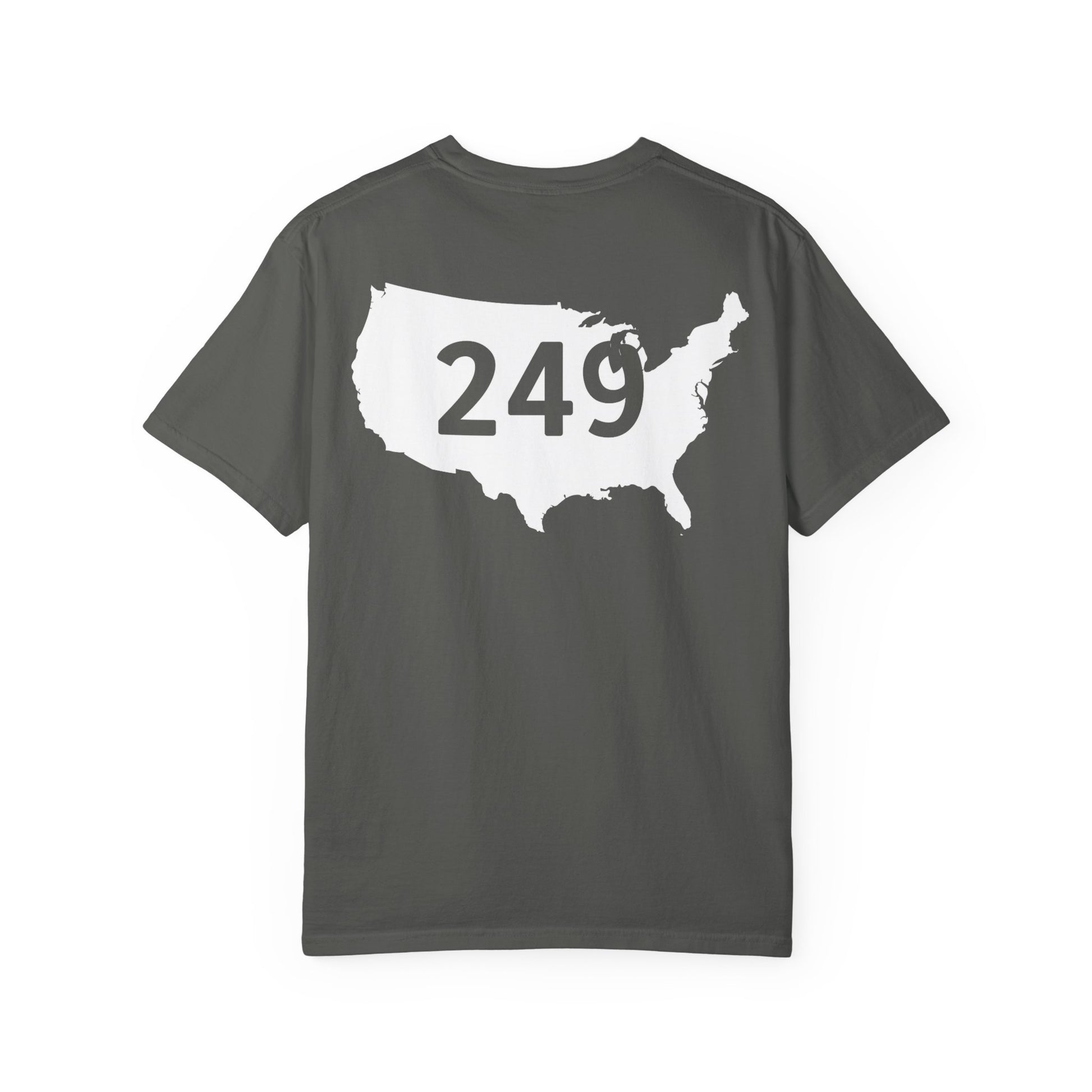 USA 249 Year Unisex Garment-Dyed T-shirt, Patriotic Tee, America Birthday Shirt, Red White Blue, Independence Day Top