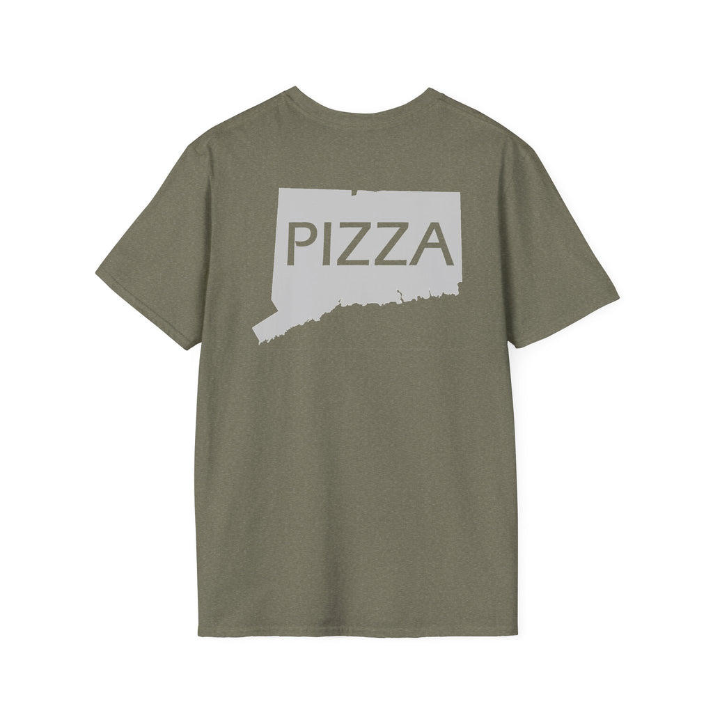 Connecticut Pizza State Unisex Softstyle T-Shirt, Foodie Tee, Pizza Lover Gift, CT Pride Shirt, Pizza Party Apparel