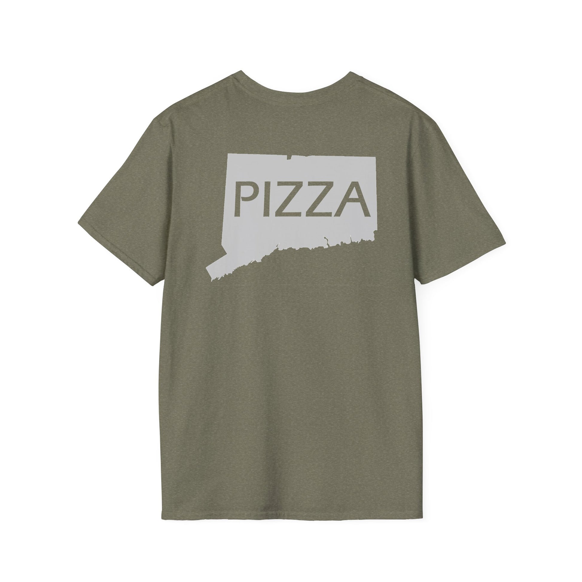 Connecticut Pizza State Unisex Softstyle T-Shirt, Foodie Tee, Pizza Lover Gift, CT Pride Shirt, Pizza Party Apparel