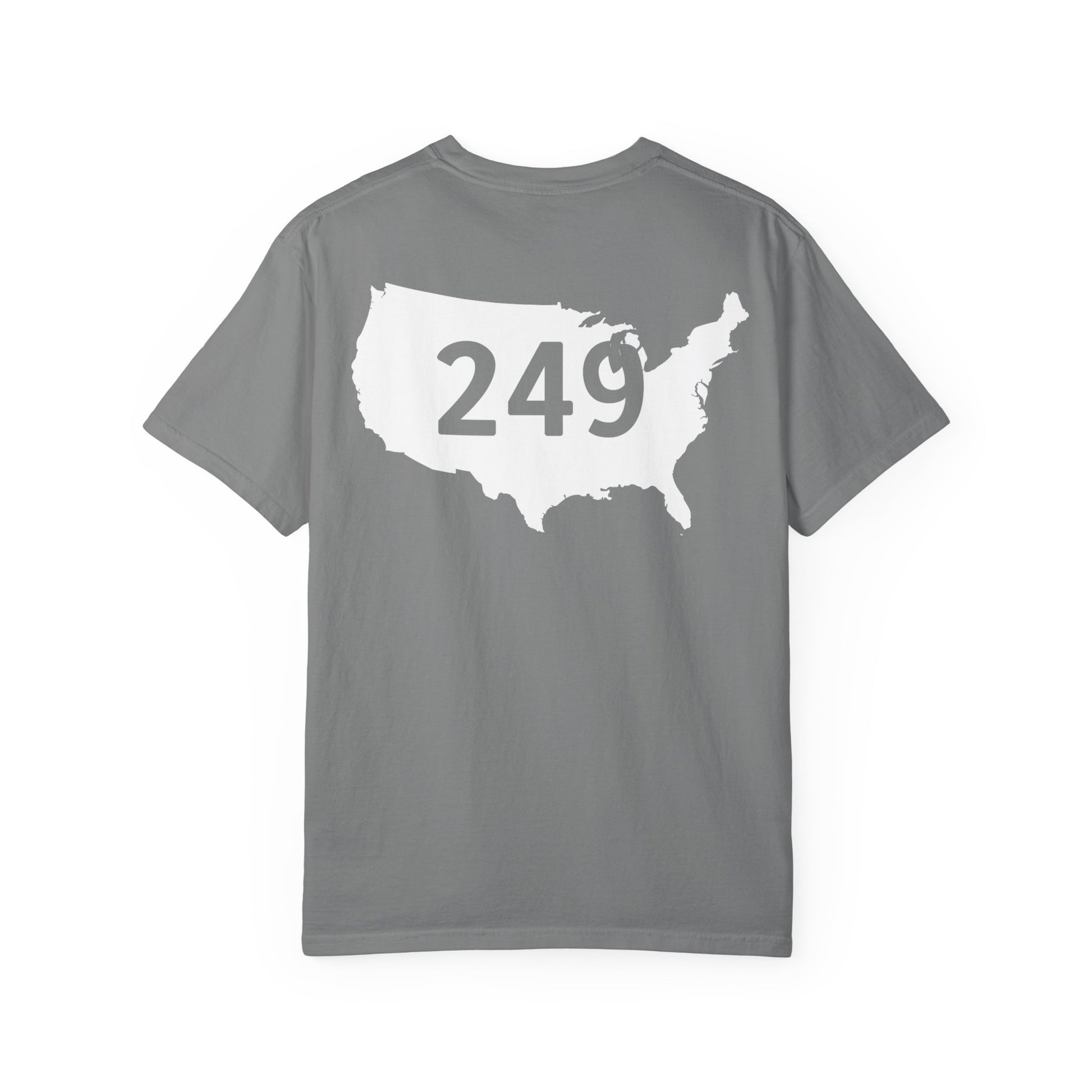 USA 249 Year Unisex Garment-Dyed T-shirt, Patriotic Tee, America Birthday Shirt, Red White Blue, Independence Day Top
