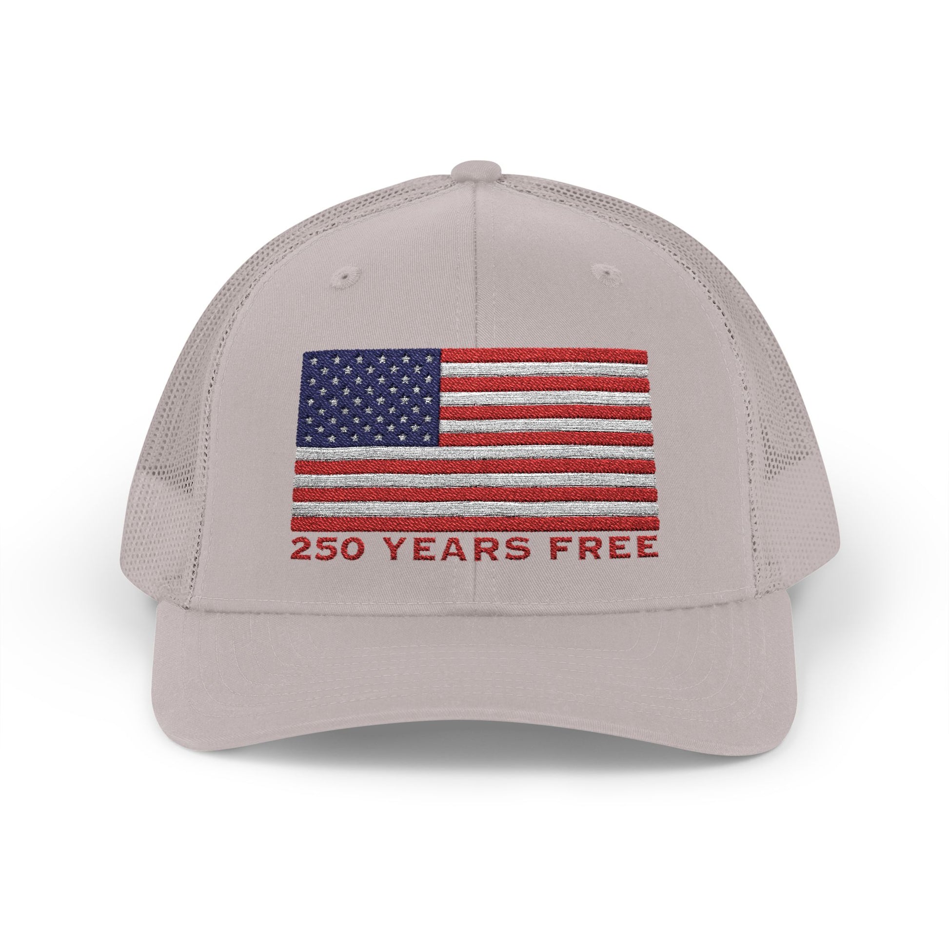 250 USA Patriotic Snapback Trucker Cap | American Flag Hat for Summer, 4th of July, BBQs, Outdoors | USA Stars and Stripes Design