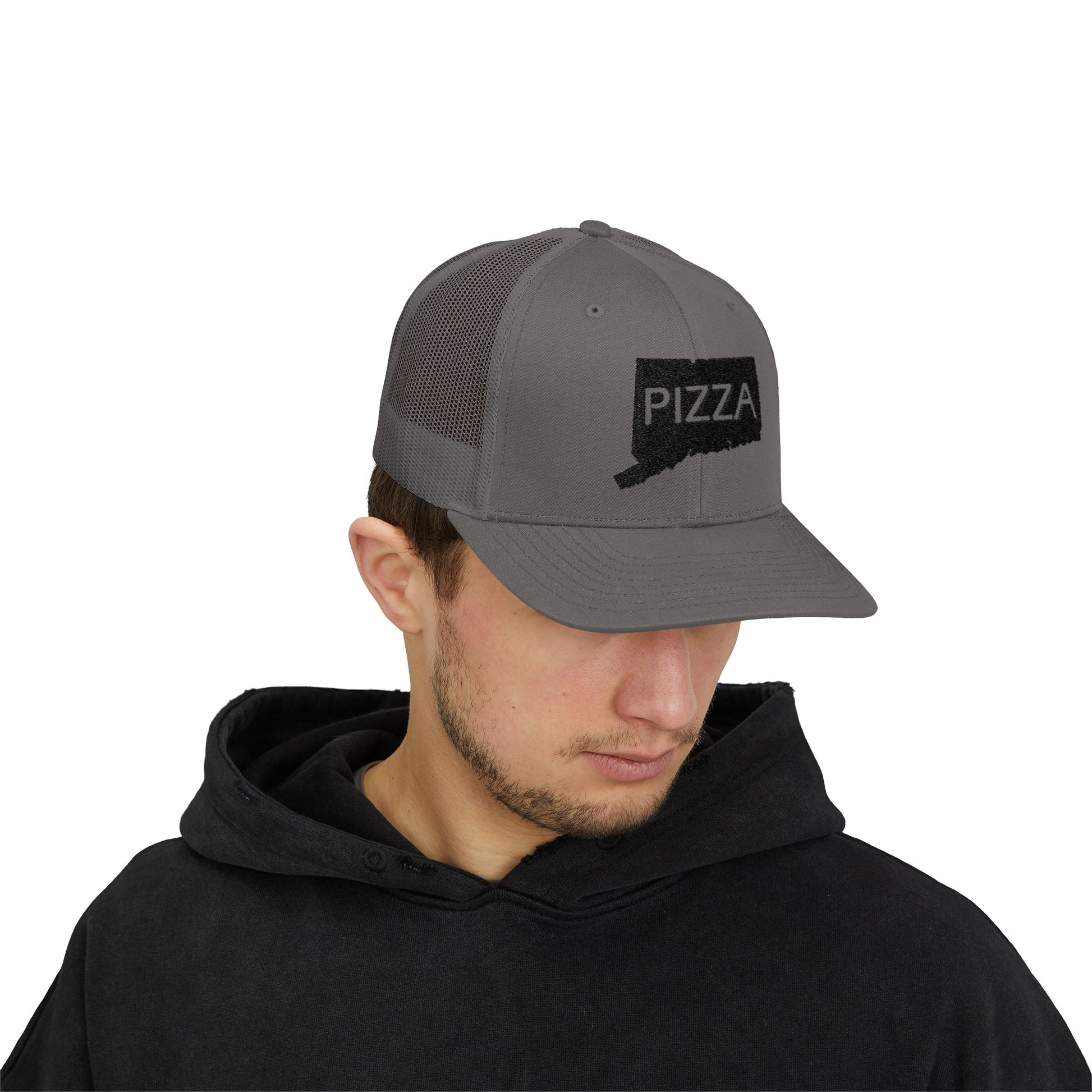 Connecticut Pizza State Snapback Cap - Foodie Gift, Adjustable Hat, Pizza Lover, State Pride, Trucker Hat