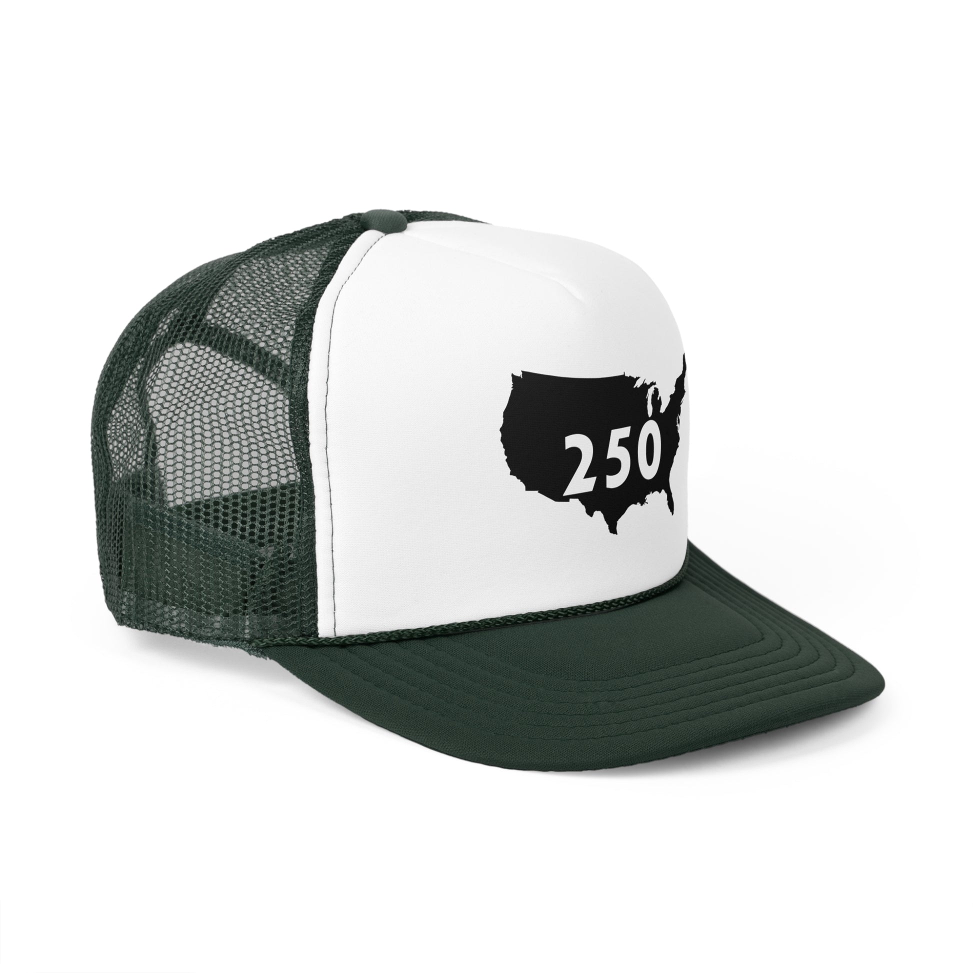 USA 250 Trucker Cap | Vintage Outdoor Hat, Gift for Road Trips, Casual Wear, Summer Fashion, Adventure Gear