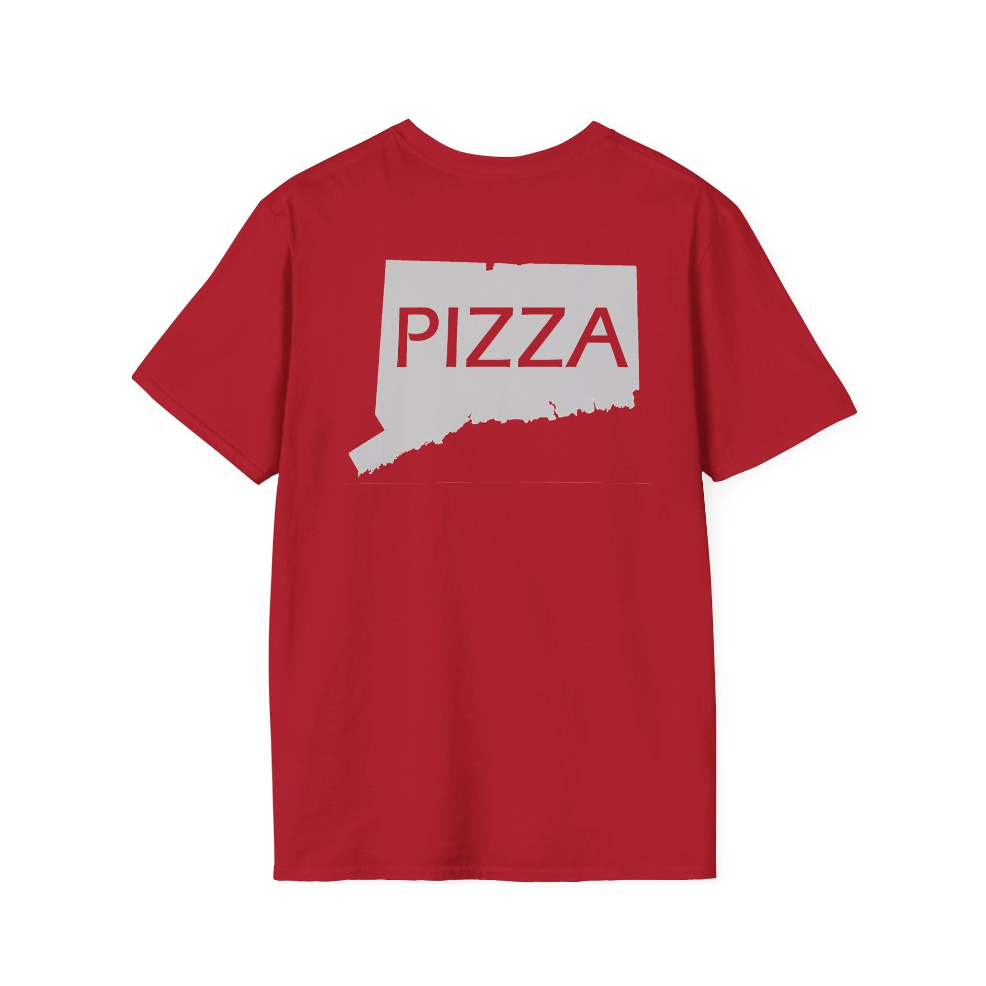 Connecticut Pizza State Unisex Softstyle T-Shirt, Foodie Tee, Pizza Lover Gift, CT Pride Shirt, Pizza Party Apparel
