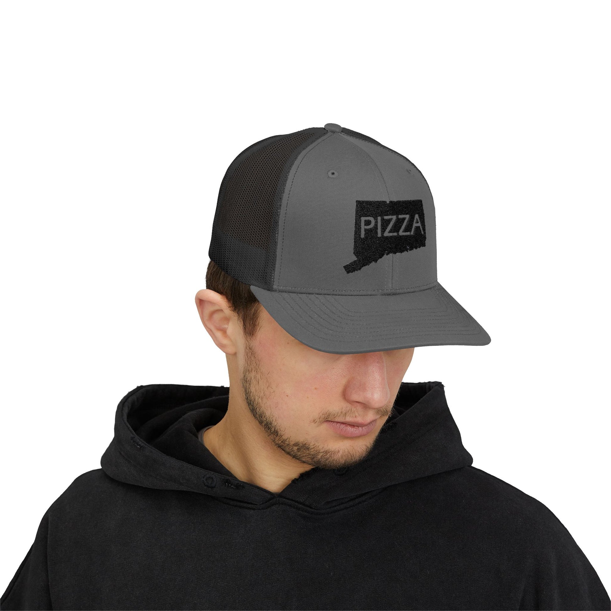 Connecticut Pizza State Snapback Cap - Foodie Gift, Adjustable Hat, Pizza Lover, State Pride, Trucker Hat