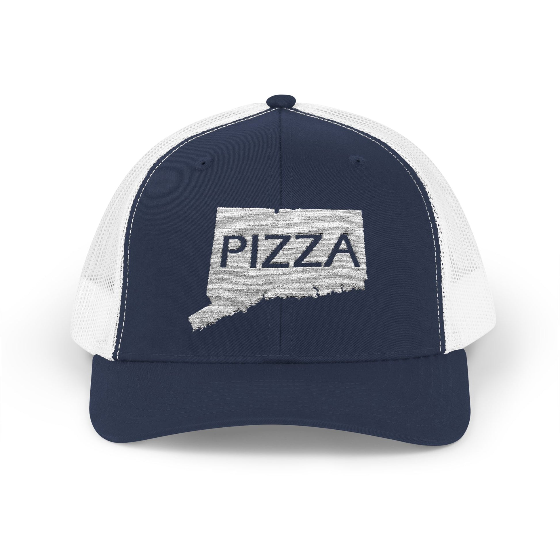 Connecticut Pizza State Snapback Trucker Cap, Hat for Pizza Lovers, Adjustable Baseball Cap, Foodie Gift, State Pride Clothing
