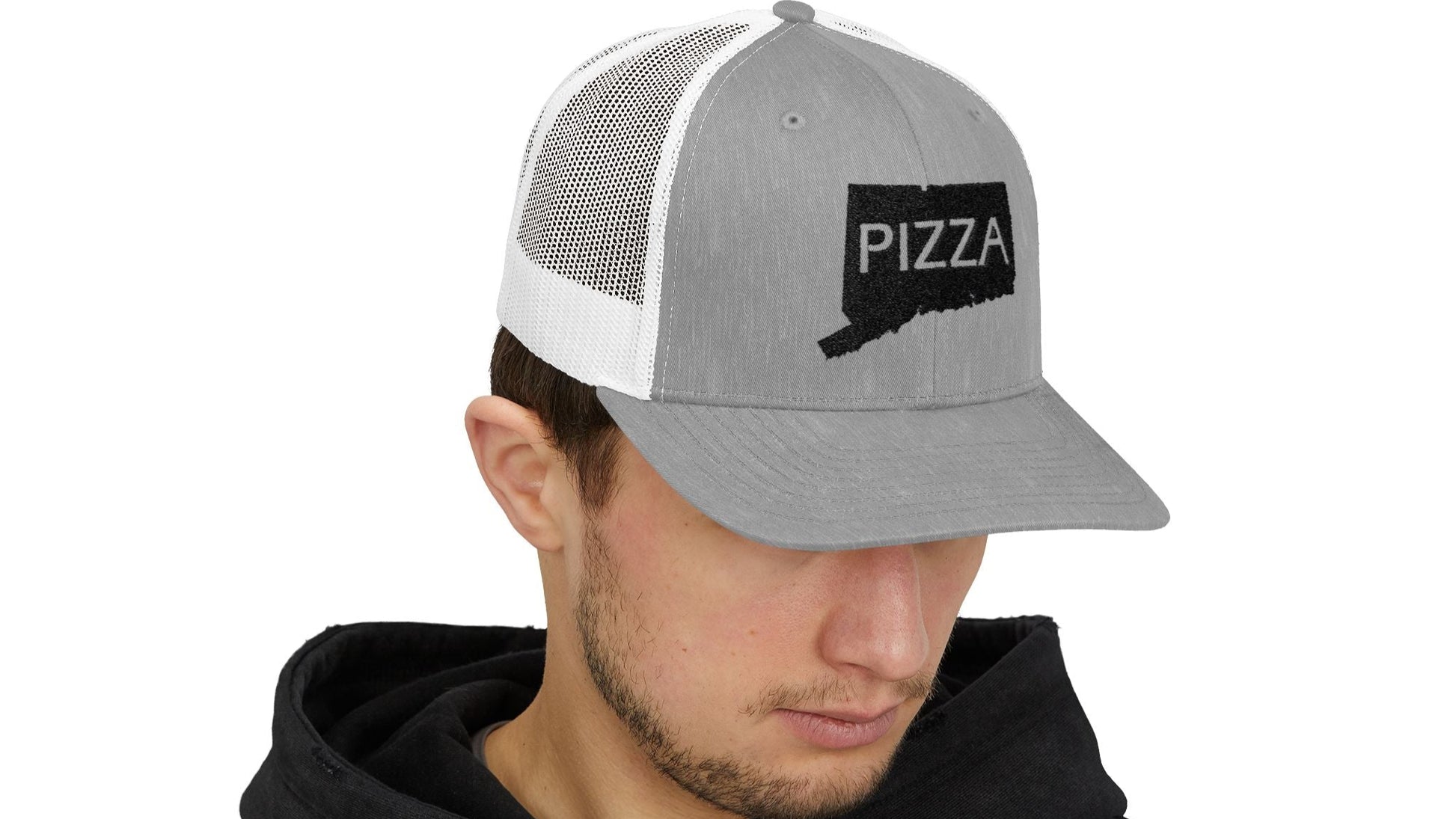 Connecticut Pizza State Snapback Cap - Foodie Gift, Adjustable Hat, Pizza Lover, State Pride, Trucker Hat