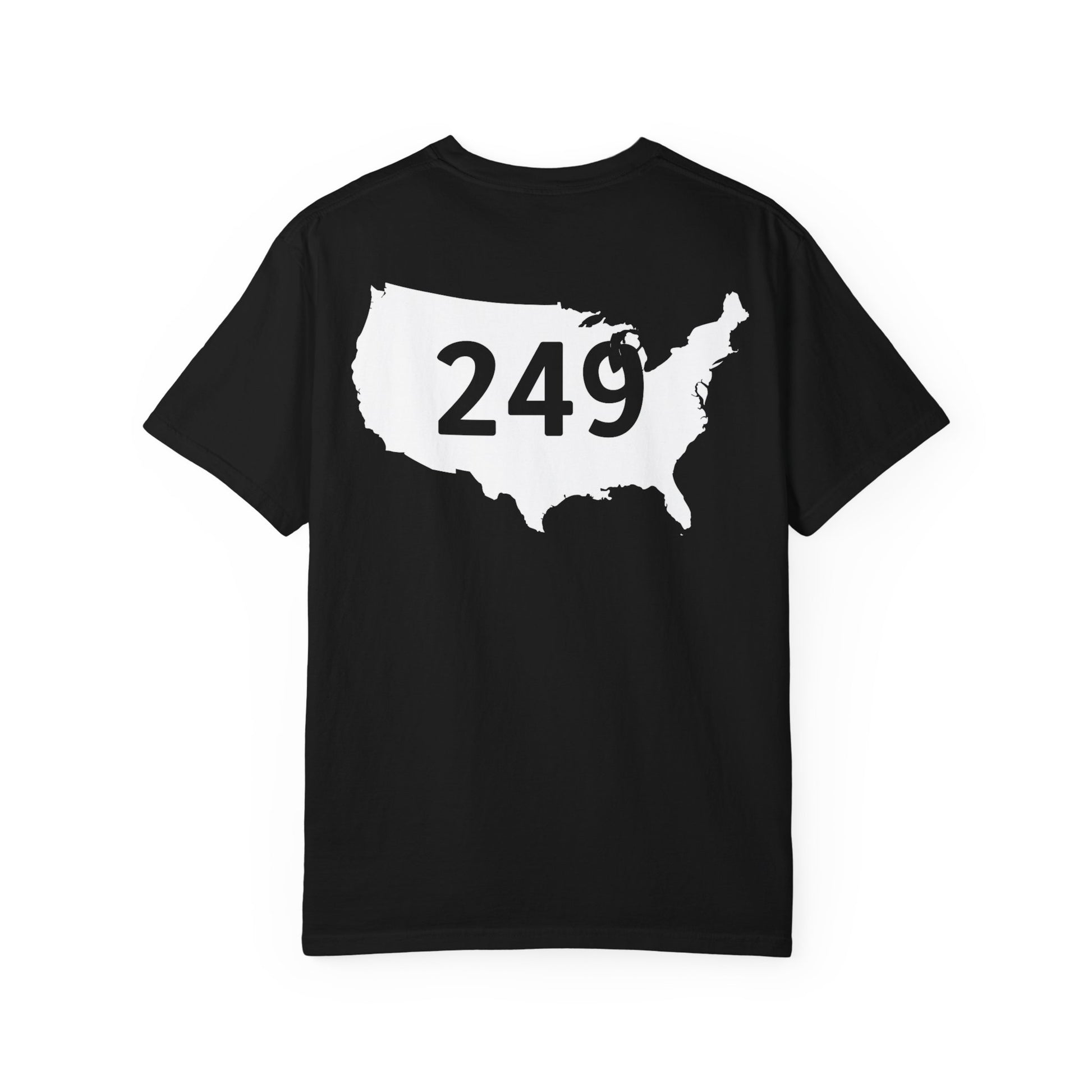 USA 249 Year Unisex Garment-Dyed T-shirt, Patriotic Tee, America Birthday Shirt, Red White Blue, Independence Day Top